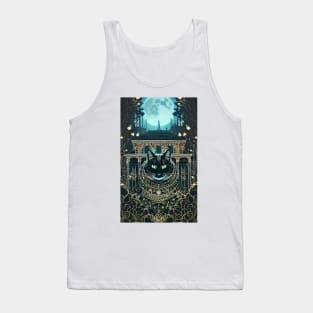 Black yule Cat at night 4 Tank Top